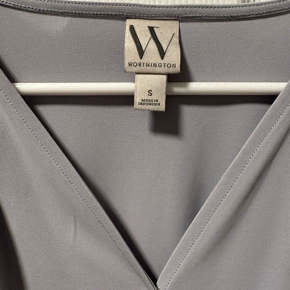 Worthington Womens V Neck Long Sleeve Wrap Shirt - Picture 5 of 8